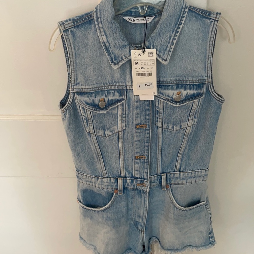 Zara Denim Romper NWT